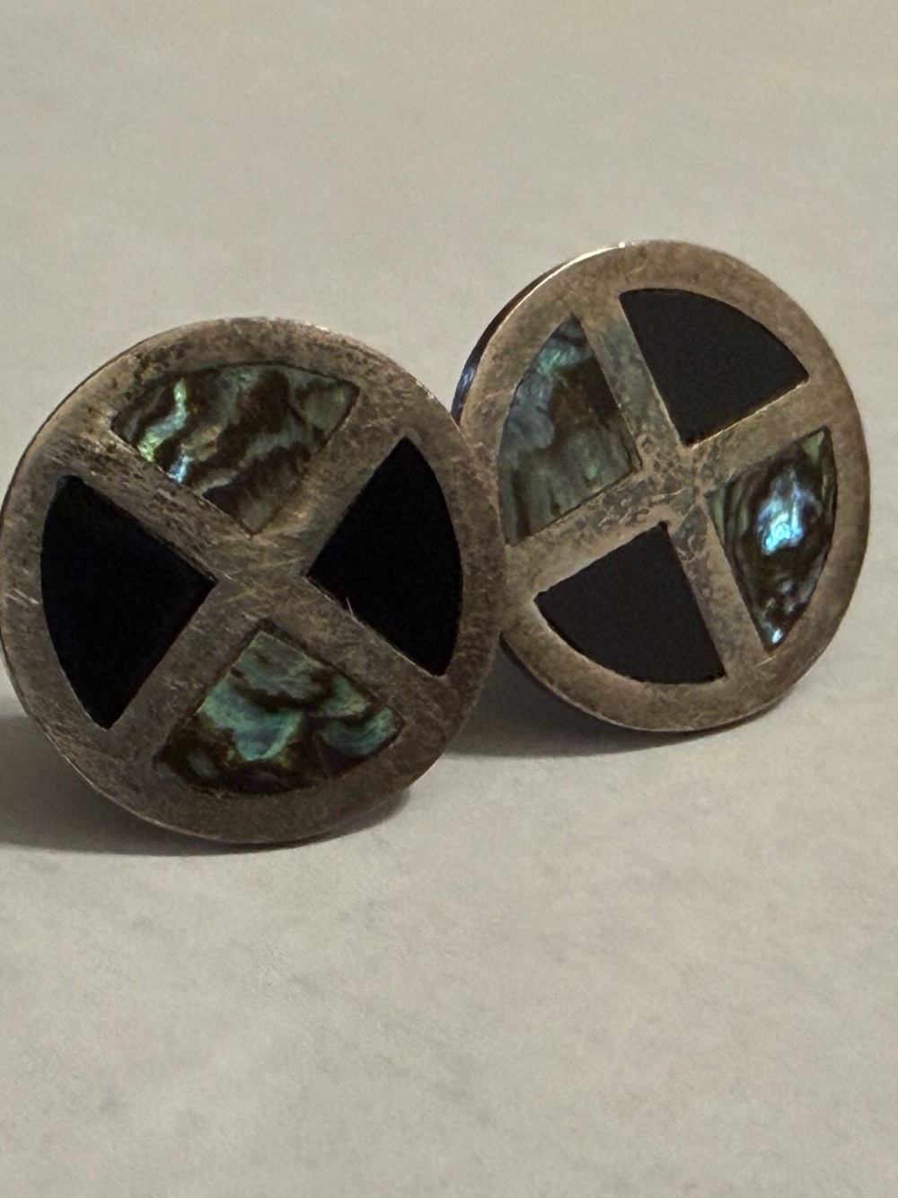 Vintage Taxco Mexico Sterling cufflinks with Mexican eagle assay mark